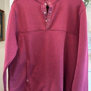 Men's Zip-Style Pullover Sweater in Burgundy